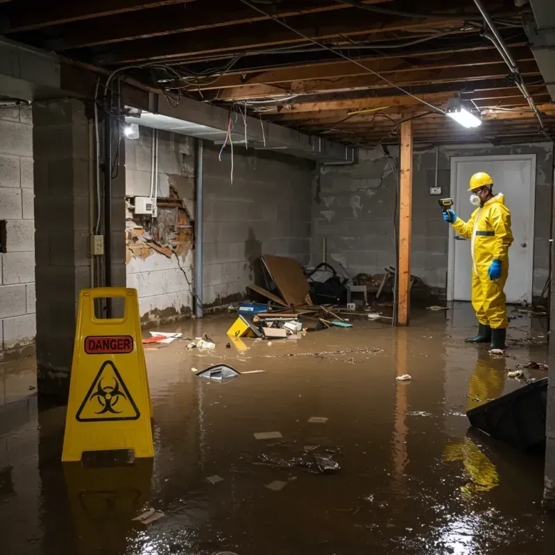 Flooded Basement Electrical Hazard in Winthrop, MA Property