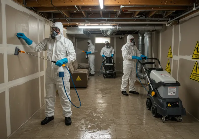 Basement Moisture Removal and Structural Drying process in Winthrop, MA